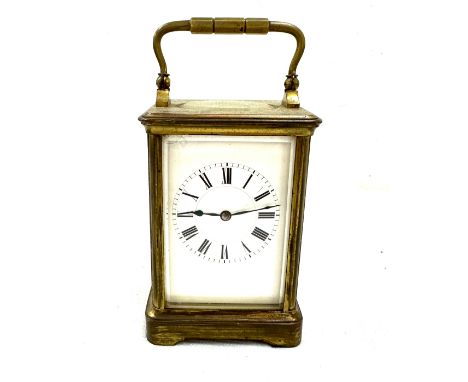 Vintage brass french mantle clock with Key 