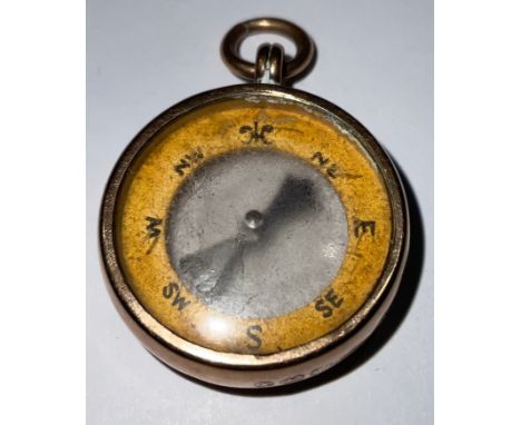 A Victorian 9ct gold compass Albert fob 