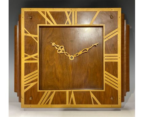 An Art Deco Smith's Sectric walnut rectangular slave clock, 41cm x 51cm 