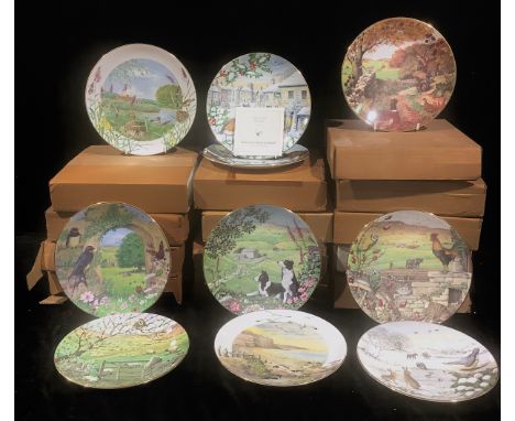 A set of twelve Franklin Mint collectors plates, All Creatures Great and Small, by Peter Barrett, boxed; a part set of eleven