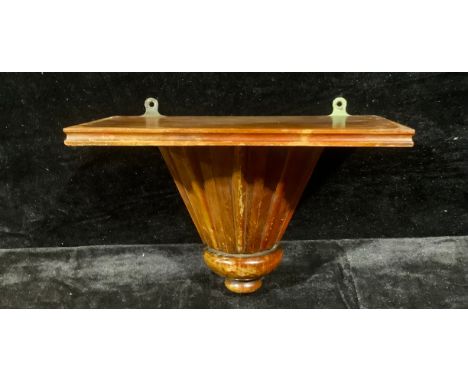 A 19th century mahogany clock or wall bracket, 34cm wide 