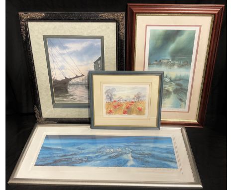 Gillian McDonald, Stirling Castle, signed, limited edition print, 586/850, 40cm x 20cm; another Moorland Skyline I, 180/850, 