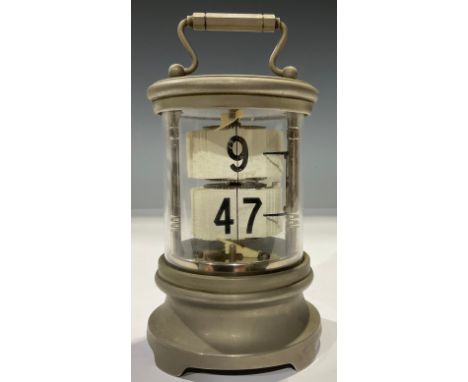 An Ever-Ready Chronos cylindrical flip ticket clock, 16cm high 