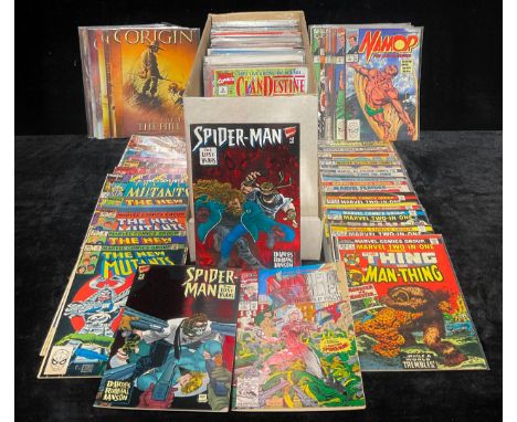 A collection of Marvel comics from Bronze to Modern age including Spider-Man, X-Men, Marvel Two-In-One #1, ROM Spaceknight, N