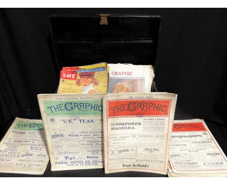 Ephemera - magazines - The Graphic, quantity, The Great War, advertising, c.1916; others, The Illustrated Sporting &amp; Dram