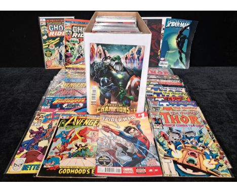 A collection of Marvel comics ranging from Bronze to Modern age including Thor, Avengers, West Coast Avengers, Contest of Cha