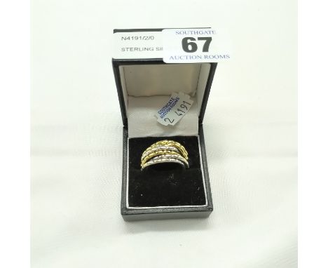 STERLING SILVER MENS RING - SIZE P