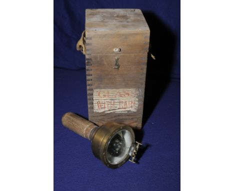 Air Ministry type 6 hand held compass with unusual wooden handle 