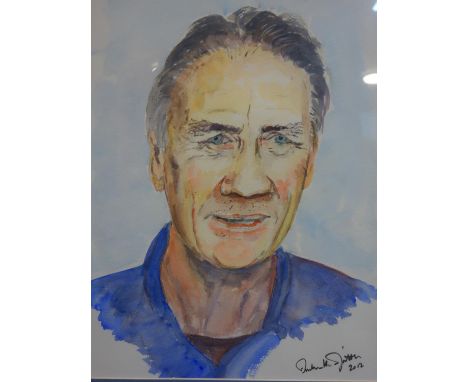 A watercolour portrait study of Michael Palin, indistinctly signed and dated 2012, 37 x 27cm 