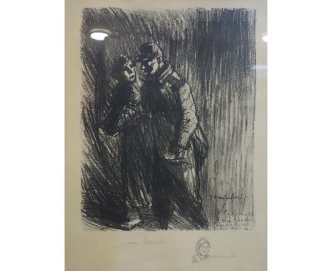 Théophile Alexandre Steinlen (1859-1923), 'Coeur Sensible', limited edition lithograph, signed and numbered 58/100 in pencil,