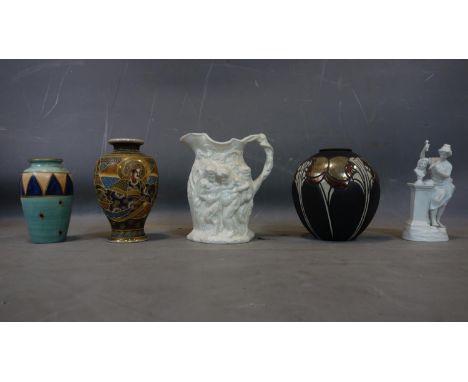 A collection of ceramic to include a 'Ports of Call' vase by Jeff Banks and a jug signed G. Powell 