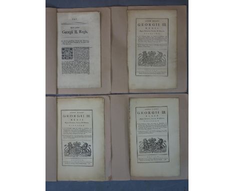 Three printed George III political pamphlets dated 1774 within folders, together with a George II political pamphlet, dated 2