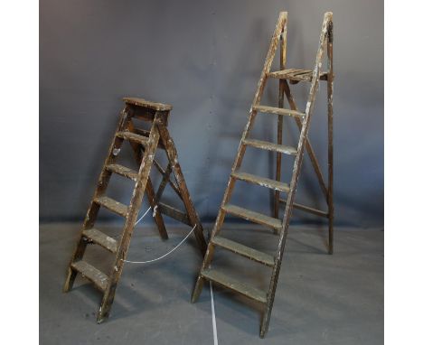 Two vintage decorators/artists ladders 