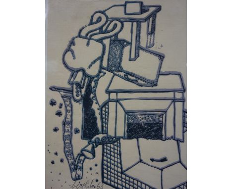 Rene Bertholo, original colour lithograph, signed in pencil and dated 1963 to lower right, 20.5 x 15cm 