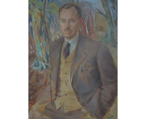 Marjorie Lance b.1900, 'full length portrait', oil on canvas, 60 x 44cm 