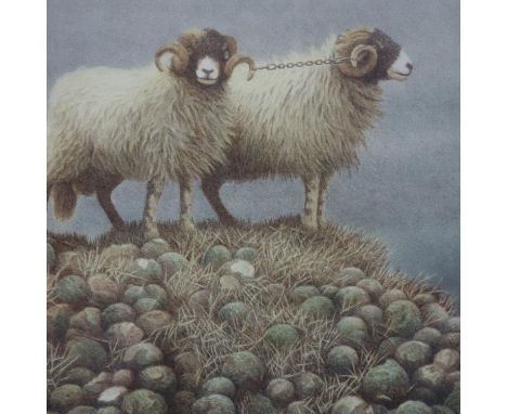 Alan Stones (British, b.1947), 'Yoke', original colour lithograph, signed and dated 1989 in pencil to lower margin, numbered 
