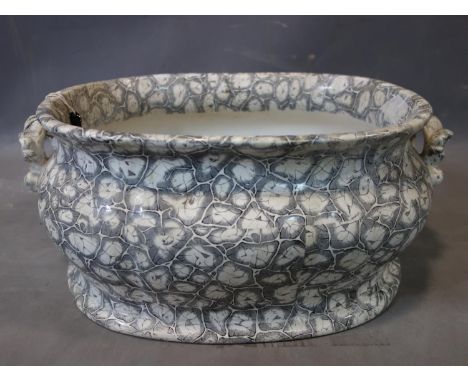A Victorian ceramic planter/foot bath, H.21 W.46 D.33cm 
