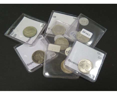 GB Sixpences (7): 1892, 1902, 1903, 1909, 1910, 1911 and 1921, VF to AU, dealer's ex stock, total ticket £314