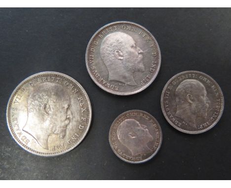 Maundy Set 1905 toned GEF, light hairlines.
