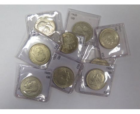 GB Florins (9): 1911, 1922, 1923, 1926, 1928, 1929, 1930, 1931 and 1935, VF to AU, dealer's ex stock, total ticket £370