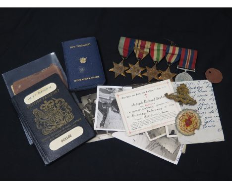 WW2 1919-45 star Africa star Italy star F&G star war medal with soldiers service book photos passport badges, bible etc to Cp