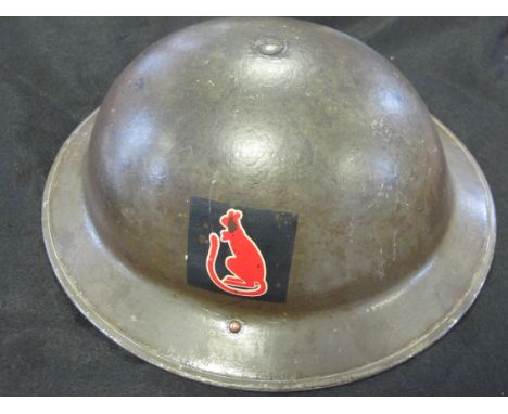 WW2 8th army double decal helmet complete with lining and chin strap