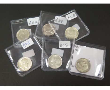 GB Sixpences (6): 1883, 1896, 1909, 1911, 1912 and 1921, VF to GEF, dealer's ex stock, total ticket £315