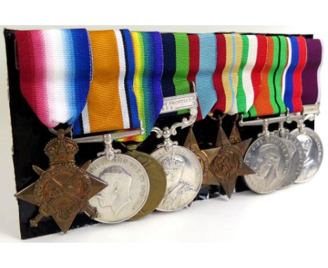 1915 Star Trio (1562 Pte R Ratcliffe E.Lan Regt on Star) (240139 on Pair). India General Service Medal with North West Fronti