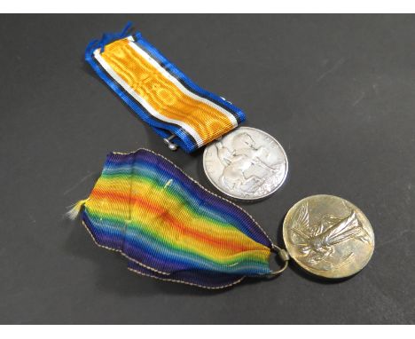BWM & Victory Medal to 1632 Pte R Cave North Somerset Yeomanry. VF small edge bump to Victory (2)