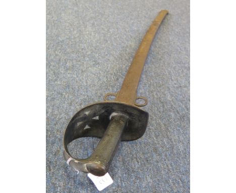 Sword: A Pattern 1882/5 Cavalry Troopers sword. Blade 34" and dated January 1887. 'WD' mark and 'Y.C.' to ricasso. Two ring s