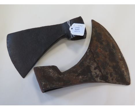 18th/19th Century large axe heads one maker marked (2)