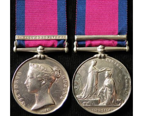 Military General Service Medal 1847 with Sahagun & Benevente clasp. Naming: impressed 'Henry Gander, 10th Hussars'. Confirmed