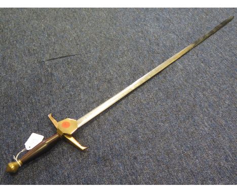 Sword: A Masonic type ceremonial sword EIIR cypher. No scabbard, blade 28". 