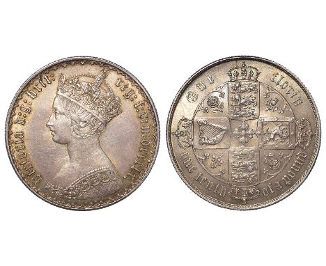 Florin 1860 gothic mdccclx, S.3891, light grey toned GEF