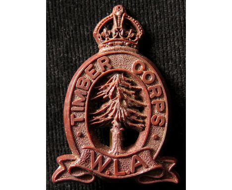 Womans Land Army Timber Corps original plastic Cap Badge. Rare