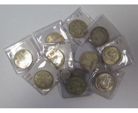GB Florins (12): 1891, 1892, 1916, 1918, 1924, 1928 x2, 1931, 1933, 1935 and 1936 x2, F to EF, dealer's ex stock, total ticke