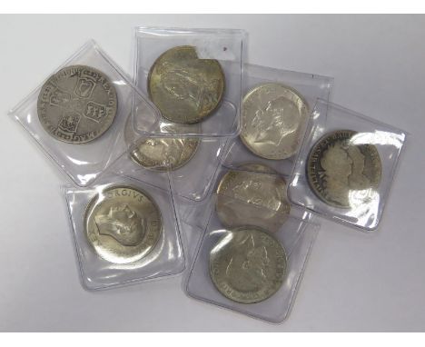 GB Halfcrowns (8): 1689, 1697, 1887, 1900, 1915, 1916, 1929 and 1949, Fair to UNC, dealer's ex stock, total ticket £336