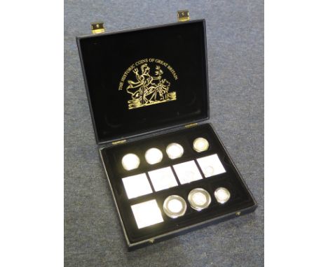 UK Silver Proof Commemorative Coins (24) various 1970s to 2000s in a case 'The Historic Coins of Great Britain' with certs, s