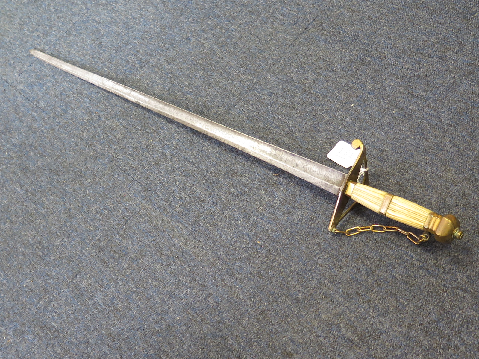 Sword An officers Spadroon sword circa 1800. Straight fullered single