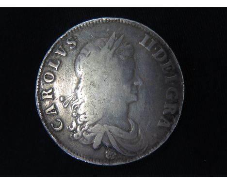Crown 1662, rose below bust, [16]62 of edge date visible, axis obverse up, reverse down, very light edge taps, F/GF