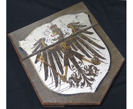German WW1 wood plaque annotated on the reverse, unusual item