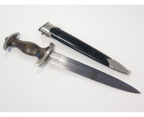 Dagger: A Nazi WW2 S.A. dagger made by 'CHRISTIANSWERKE SOLINGEN'. One of only 7,000 manufactured. Crossguard marked 'Nrh' (G