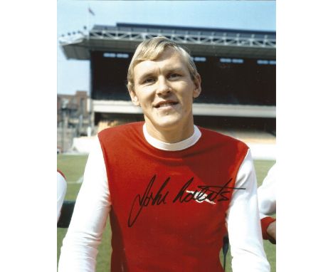 Football legend, John Roberts 10x8 Signed Colour Photograph Pictured In Arsenal Kit. Good condition. All autographs come with