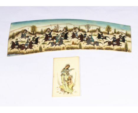 Two Persian painting miniatures on panel