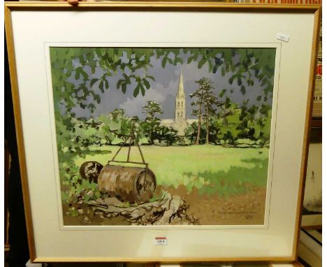 Henry Croly - Where John Constable Stood, gouache, signed lower right, 44x51cm