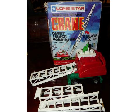 A Lone Star boxed working model crane, fitted with Giant 15" folding jib, housed in the original card box Condition report: B
