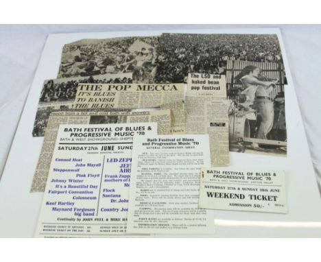 Music Memorabilia - Bath Festival Of Blues 1970 Bath &amp; West Showground. Flyer giving advance notice of the line-up (no ma