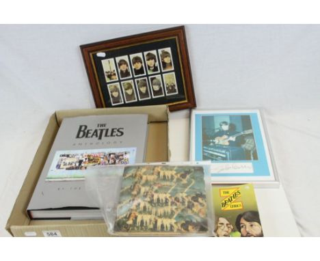 The Beatles - Collection of memorabilia to include Magical Mystery Tour EP MMT1 Mono, framed &amp; glazed set of 10 cigarette