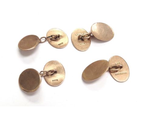 Two pairs of 9ct gold cufflinks, 11.3g