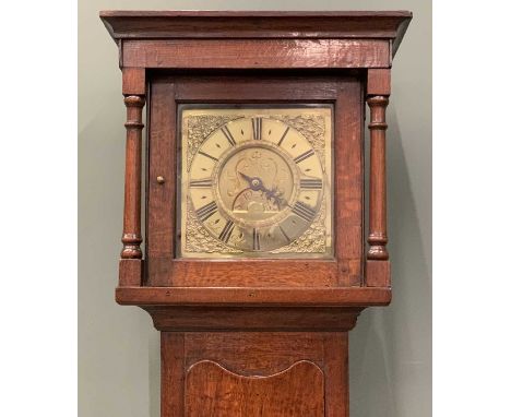 18TH CENTURY LONGCASE CLOCK BY SAMUEL ROBERTS, LLANFAIR, numbered 189 to the dial, 9 ¾ inch square brass dial, signed and num